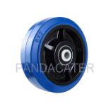 6 Inch Heavy Duty Swivel Casters , Blue Super Elastic Rubber Wheels