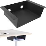 Workstations Desk Accessories Under Table Storage Welded Metal Shelf in Carbon