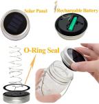 IP65 Outdoor 600mAh 2V Solar Mason Jar Fairy Lights RoHS Approved