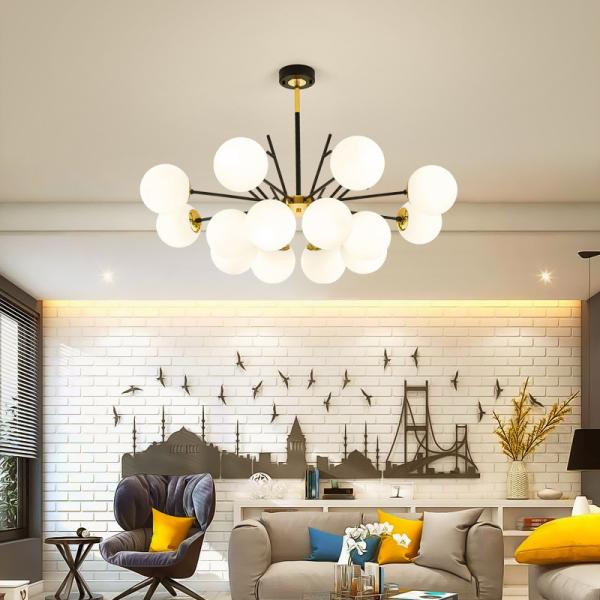 Led Chandelier Nordic Glass Ball Pendant Lamp For Dining Room Bar Decoration