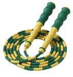 Green Yellow Bamboo Adjustable Jump Rope For Kid Teenager Exercise Sport