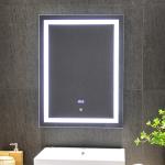 Smart Touch Sensor Anti-fog Led Mirror For Hotel Bathroom With Silver Lenses