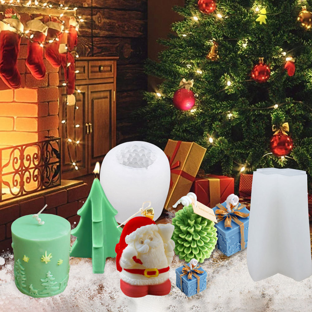 Silicone Christmas Mold for DIY Wax Candle Soap Art Craft Cake Chocolate Home Decor