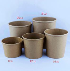 China Leakproof Kraft Paper Soup Bowl , Recyclable 12 Oz Soup Cups With Lids wholesale