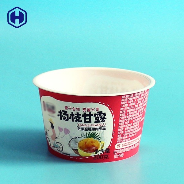 Fruit Pulp IML Plastic Containers Stackable Compostable Yogurt Cups