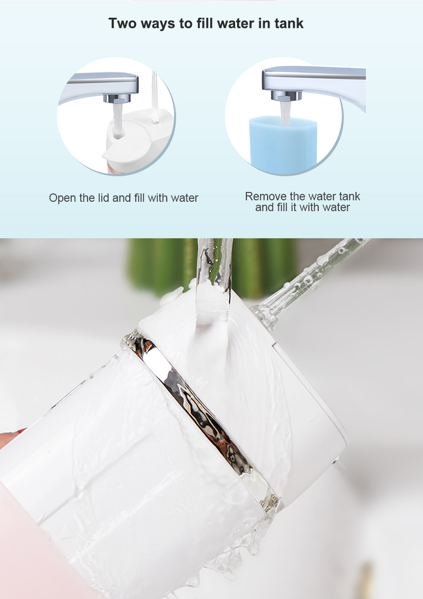 1400-1800 Times/Min Travel Size Water Flosser Electric 165ml Tank