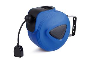 China UK Plug Base 20m Cable Reel Drum / 3 Core * 1.5 SQ Retractable Electric Cord Reel wholesale