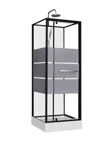 China Fashion Pivot Door， Corner Shower Stalls , Square Shower Cabin with white acrylic tray wholesale