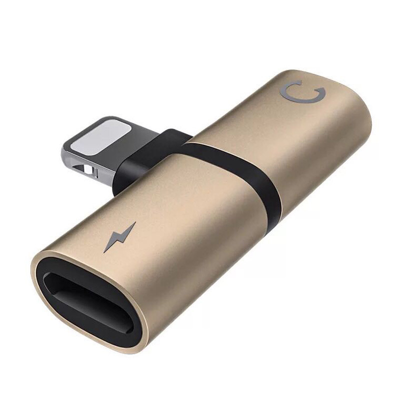 2 in 1 Dual Mini Jack Adapter Capsule Lightning Charger and Headphone Adapter Splitter Compatible with Phone