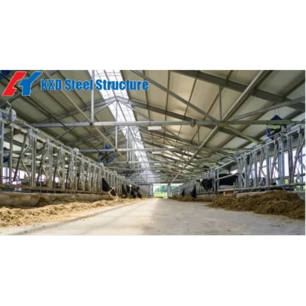 Steel Structure Prefab Poultry House Wind Resistant Pre Engineered Steel Cowshed