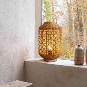 China Retro Hemp Rope Rattan Woven Lamp Shade For Living Room Bedroom on sale