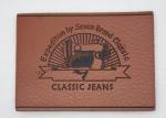 OEM Stamped Leather Tags SGS Cow Leather Jean Patches
