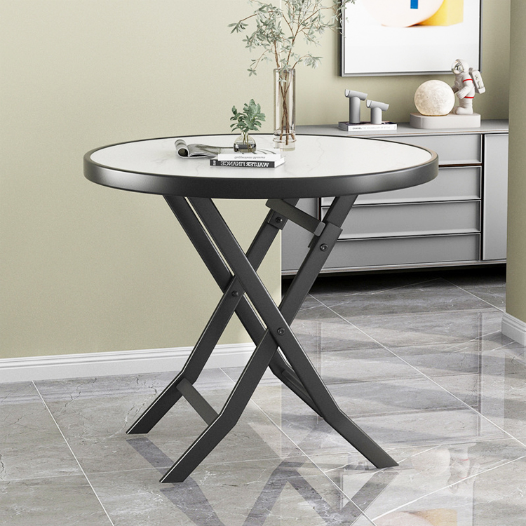 Metal Iron Foldable Coffee Dining Table for Outdoor Camping Cafe Balcony Garden Patio