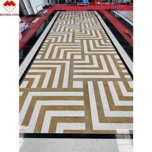 China Yellow Royal Wood Grain Marble Stone Slab For Lobby Waterjet Medallion wholesale