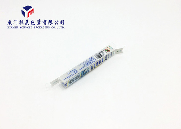 Custom Printed Clear PVC Boxes Rectangle For Toothbrush , 15.3cm Length