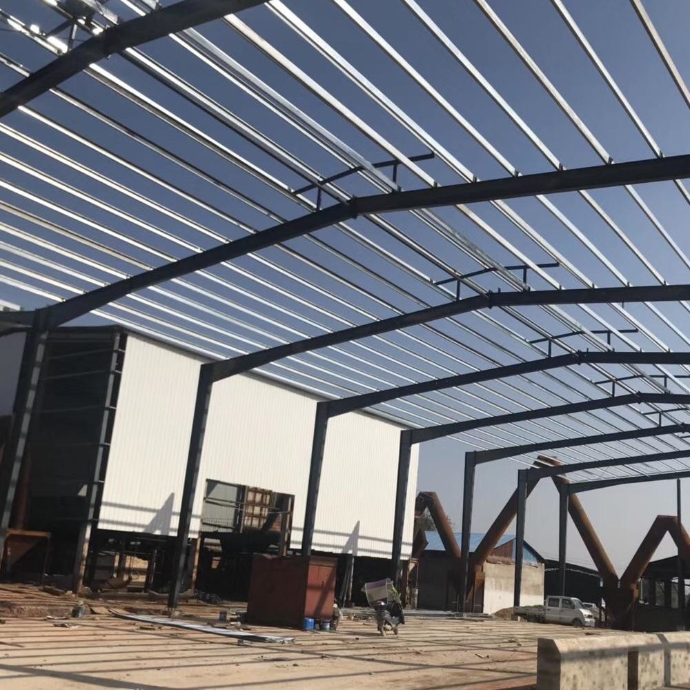 Water Proof Fire Resistance Steel Structure Workshop With Parapet Wall As Requested And Hot DIP Galvanized