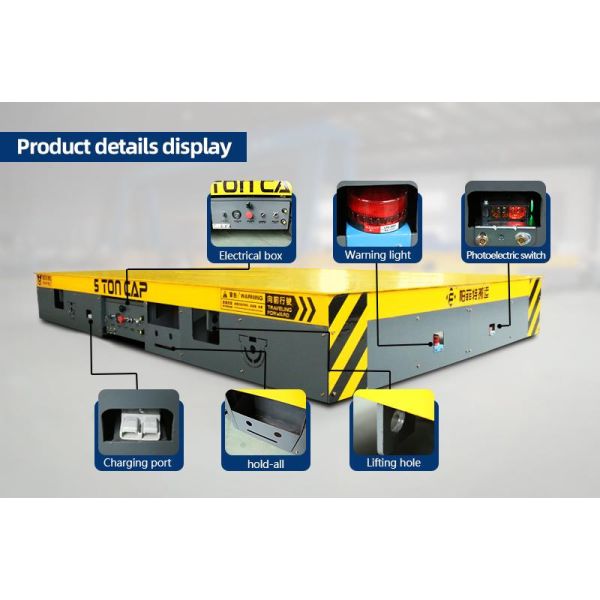 Trackless Omnidirectional Transfer Cart with Automatic Stop Safety Detection and Longitudinal Transverse Mobility for 1-300ton Loads