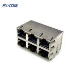 2x3 6 Ports Female RJ45 Connector PCB 48 Pin Modular Jack Connector