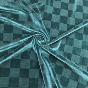China Soft Embossed 260gsm Stretch Velvet Velour Fabric Plaid Velvet Fabric wholesale