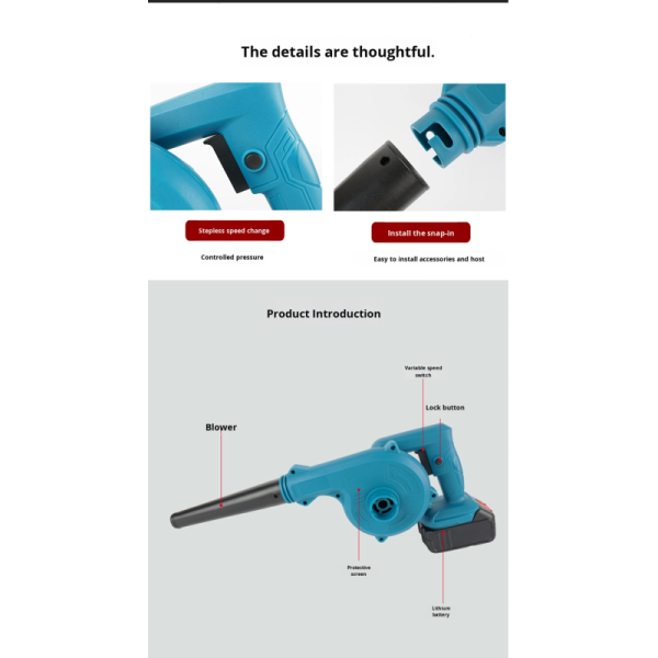 High Performance Cordless Lithium Snow Blower for Garden and Industrial Use