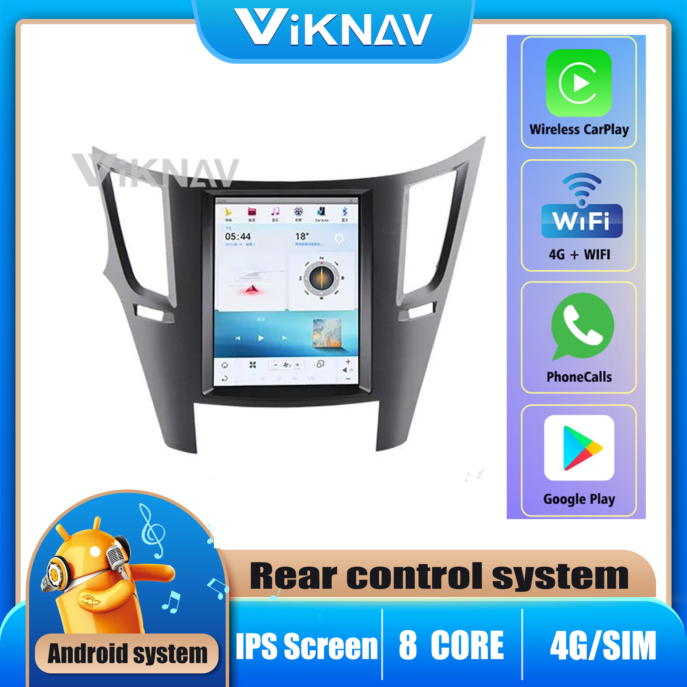 10.4 Inch 8 Core Head Unit For 2010- 2014 Toyota Outback Navigation GPS Multimedia DVD Player Wireless Carplay 4G BT