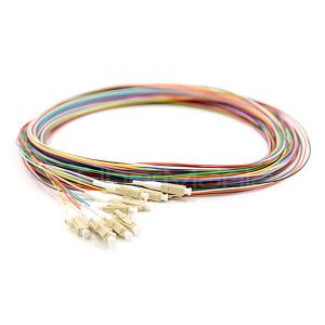China Unjacketed Fiber Optic Pigtail 12 Fibers LC/UPC 62.5/125 Multimode Color-Coded wholesale