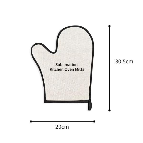 Customizable Printable Sublimation Oven Gloves Kitchen Oven Mitts With Black Edge