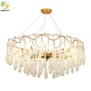 China E14 Sturdy Iron And Glass Led Luxury Gold Chandelier For Indoor Decoration wholesale