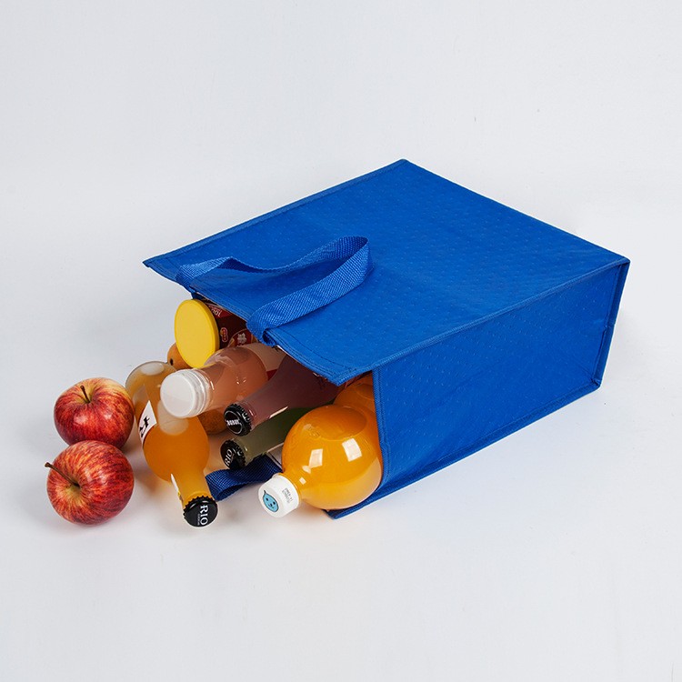 Fashion portable recyclable pp non woven cooler bag travelling insulated food delivery tote reusable thermal lunch bag