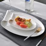Irregular Shape Glazed Ceramic Plate Set Sustainable Eco Friendly For Restaurant