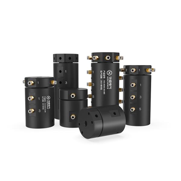 Black Pneumatic Rotary Joints 16 Circuits M5 Ports Space Saving