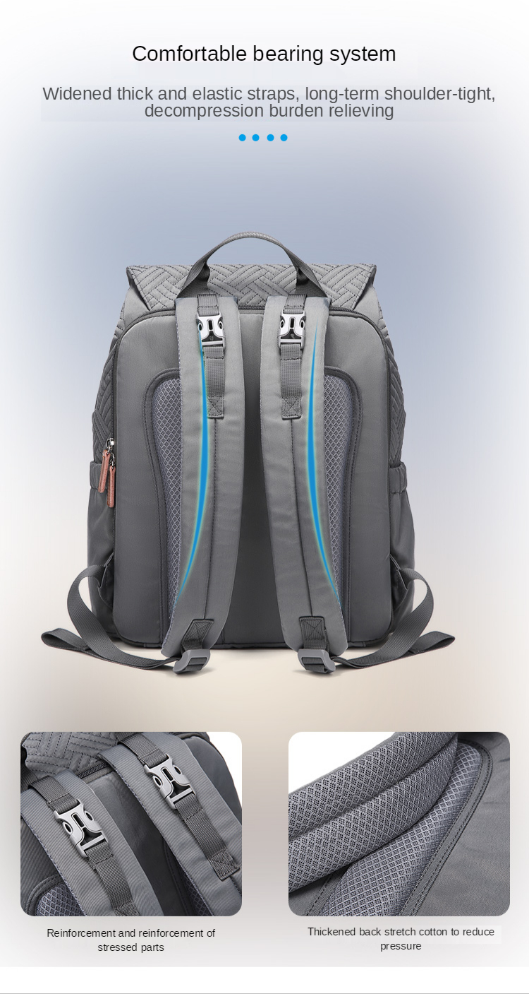 Polyester 600D Multifunctional Diaper Bag Backpack 1.12kg 10*30*13cm