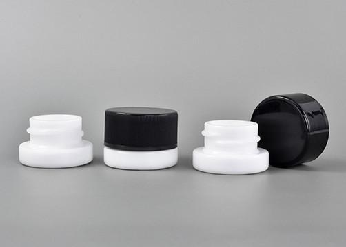 Child Resistant White Opal Glass Jars, Glass Jars For Lip And Perfume Balm