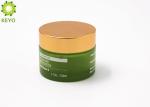 Aluminum Gold Cap Cosmetic Cream Jar 50g Round Shape Colored Glass Made
