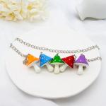 Mushroom Stainless Steel Layered Necklace Women Chunky Chain Link Necklace