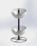 Wire Basket Counter with sign holder / Metal Display Rack with wire baskets for