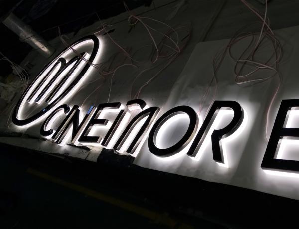 7000K Backlit Halo Lit Stainless Steel Channel Letter Signs Acrylic LED
