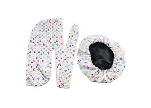 China LV Hair Silk Satin Designer OEM Durag And Bonnet Set wholesale