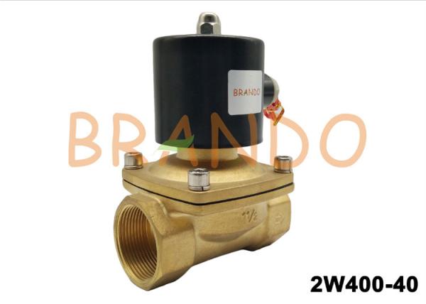 G1-1/2 Inch Brass Water Oil Valve AC220V / DC24 Normal Close Solenoid Valve