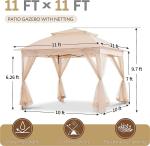 Pop Up Gazebo Mosquito Nettings, Outdoor Canopy Shelter Garden Lawn Backyard,