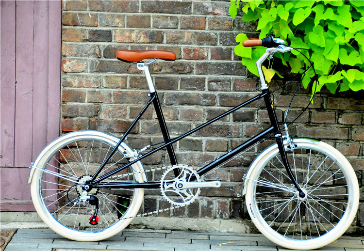 Caliper brake black Chrome steel mini small 20 size old style city bike for lady with Shimano 6 speed