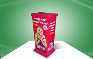 China Red 4C / 5C / 6C Printing Cardboard Display Unit Dump Bins for Cosmetics wholesale