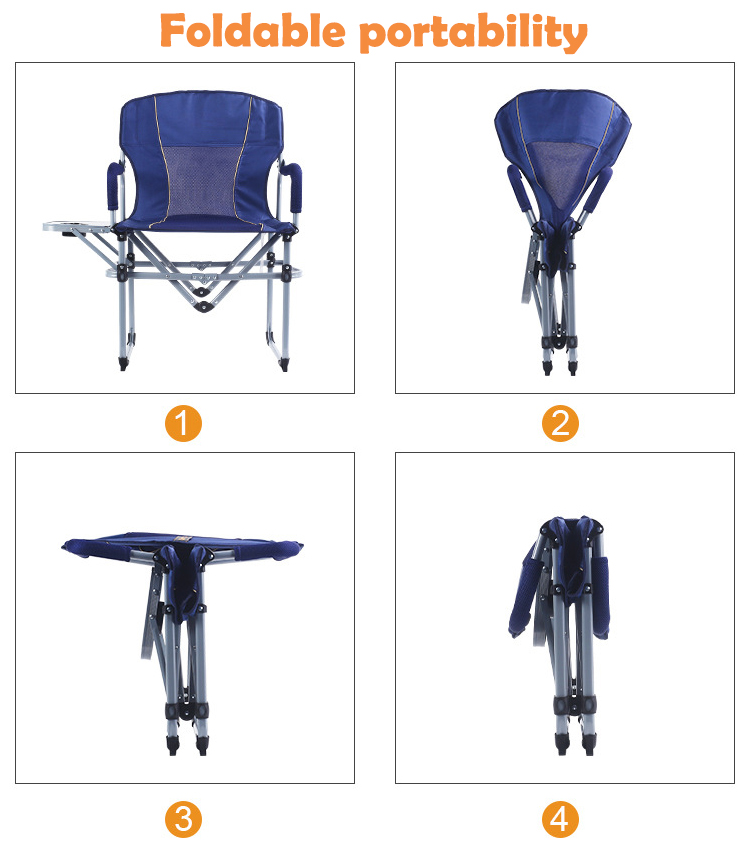 Outdoor Camping Picnic Fishing Chair with Side Table Lightweight and Portable Design