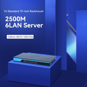 Intel Celeron J6412 Quad Core 4 Thread 6 LAN Linux 1U Server With Console And