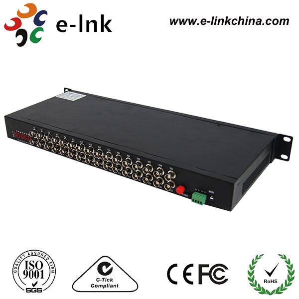 32 Channel Video Fiber Optic Media Converter For CCTV Analog Cameras Single Mode