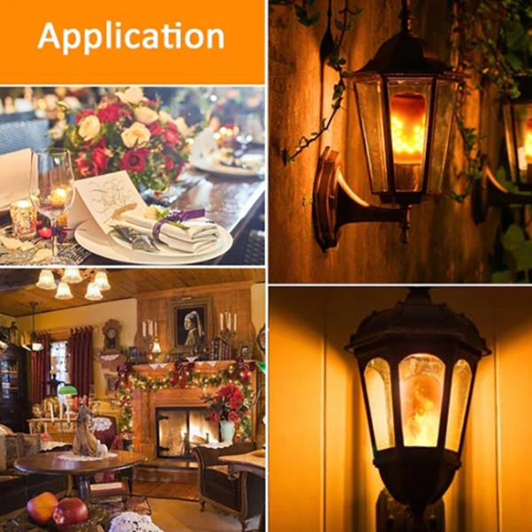 PC 4 Modes 265VAC Garden Led Flame Light Bulbs 1500K Flame Effect Light Bulb