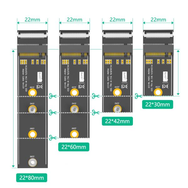 M.2 Key M to Key A+E Adapter with 10cm 15cm 25cm FPC Cables