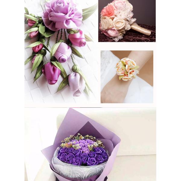 Factory Custom 196 Colors Raffia Ribbon 3mm-100mm 100% Polyester Single Face Satin Ribbon Roll 100 yards