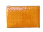 Full color metallic foil padded bubble zipper lock bag cosmetics packaging