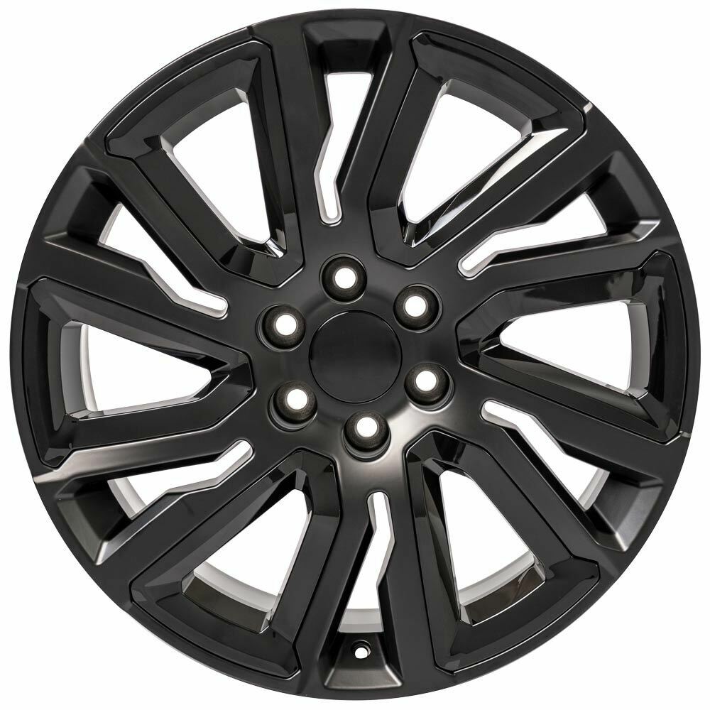 Ct2078 22x9 Gmc Replica Wheels Satin Black Gloss Black Insert Rim Chevy 22"